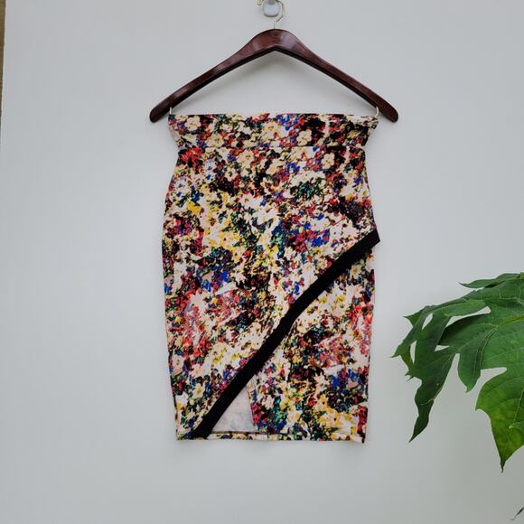 Material Girl Printed Slash Skirt M - Picture 1 of 9